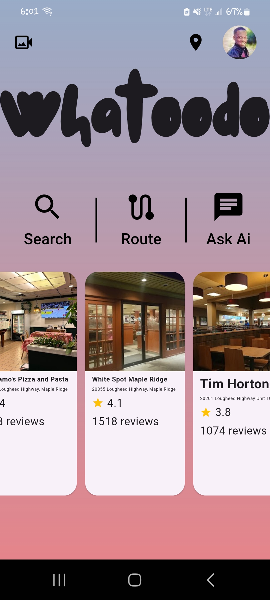Whatoodo user profile view